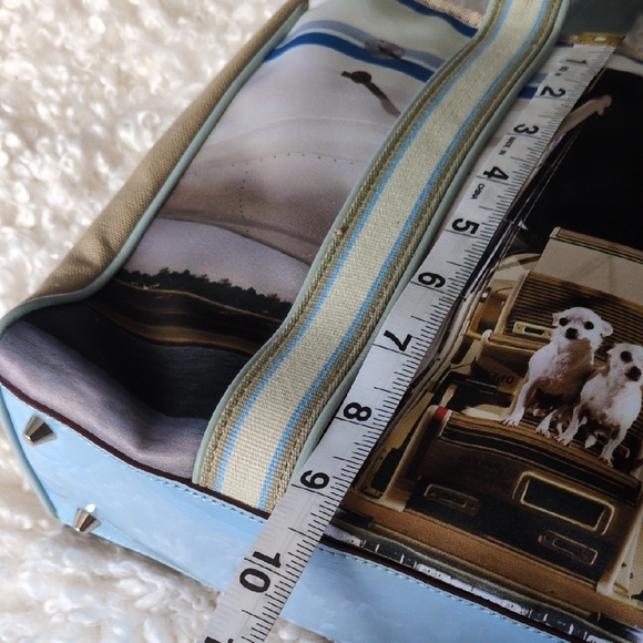 Anya Hindmarch Light Blue and Cream Striped Strap Tote - Picture 7 of 13